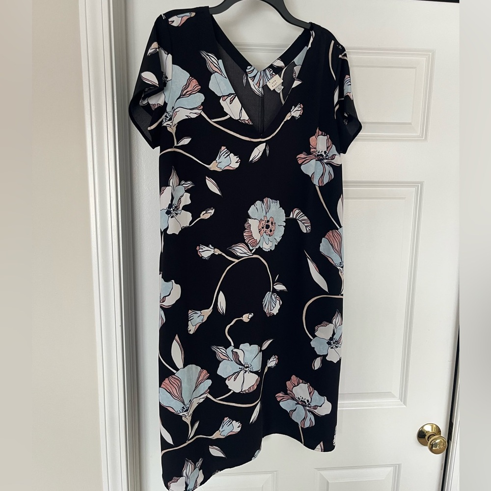 A New Day Black Floral Mini Dress